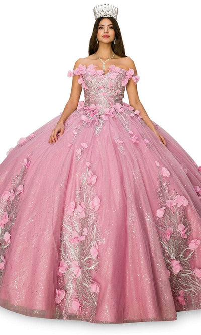 Cinderella Couture 8061J - Floral Off Shoulder Ballgown Special Occasion Dress