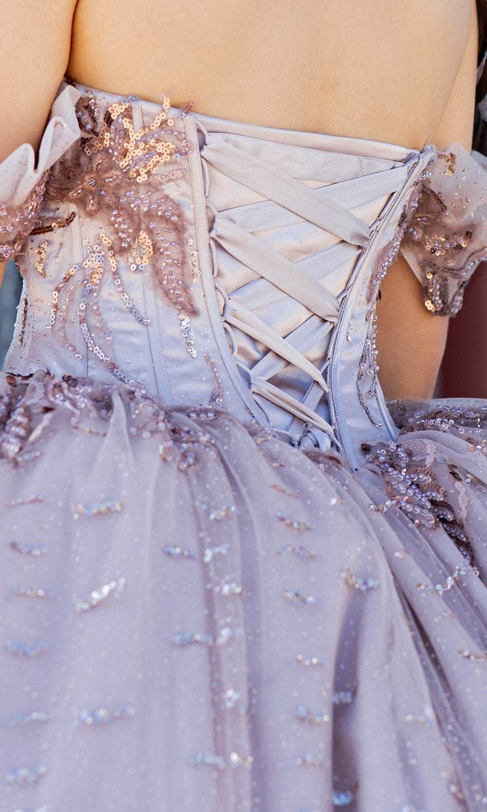 Cinderella Couture 8087J - Sequin Off-Shoulder Ballgown Ball Gowns