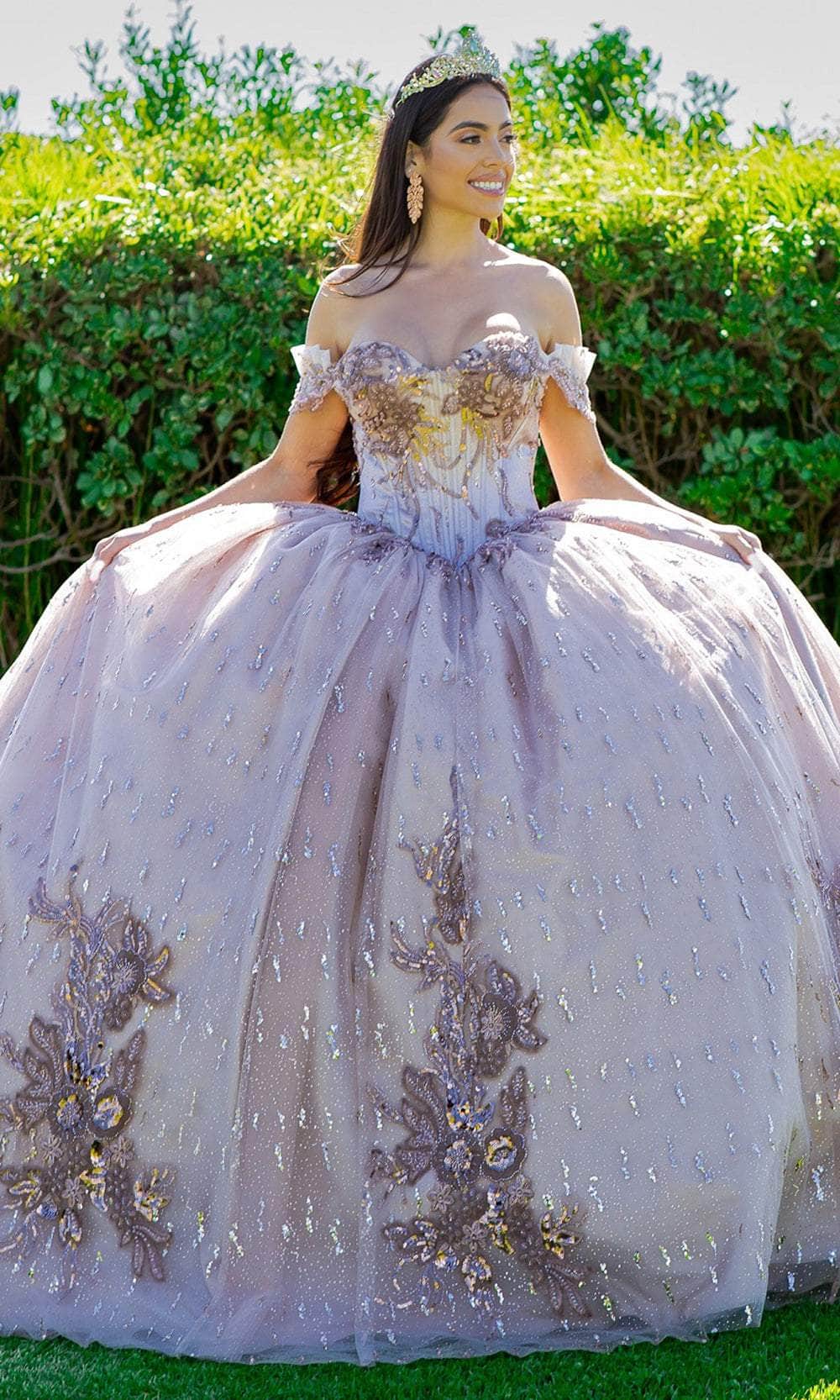 Cinderella Couture 8087J - Sequin Off-Shoulder Ballgown Ball Gowns XS / Mauve
