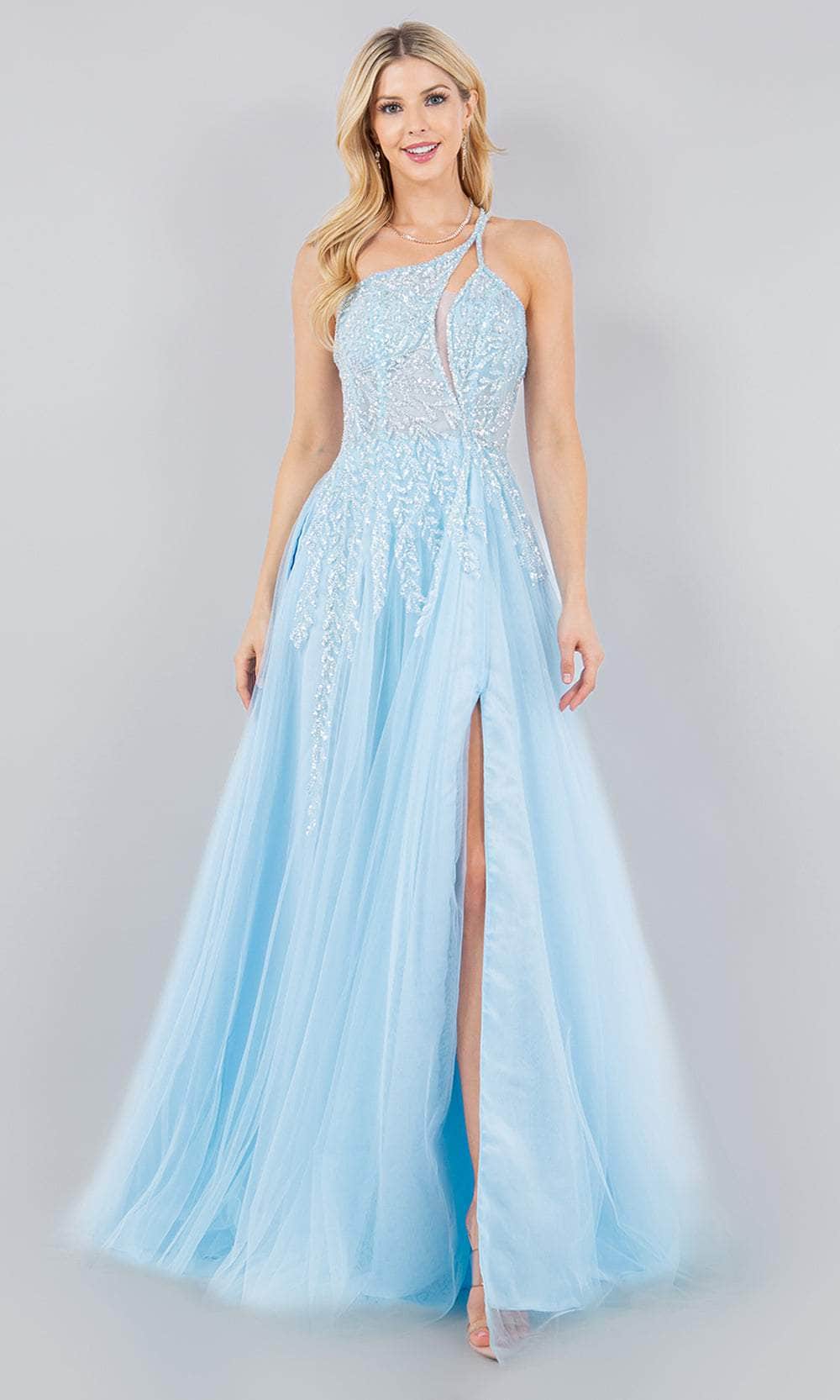 Cinderella Couture 8118J - Sequin One-Sleeve Dress Prom Dresses