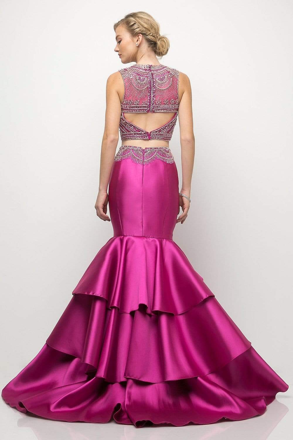 Cinderella Divine - 83903 Two Piece Beaded Tiered Mermaid Dress Special Occasion Dress