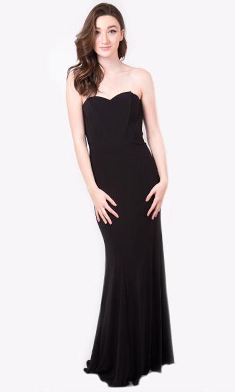 Colette By Daphne - CL17196 Sweetheart Jersey Evening Dress In Black