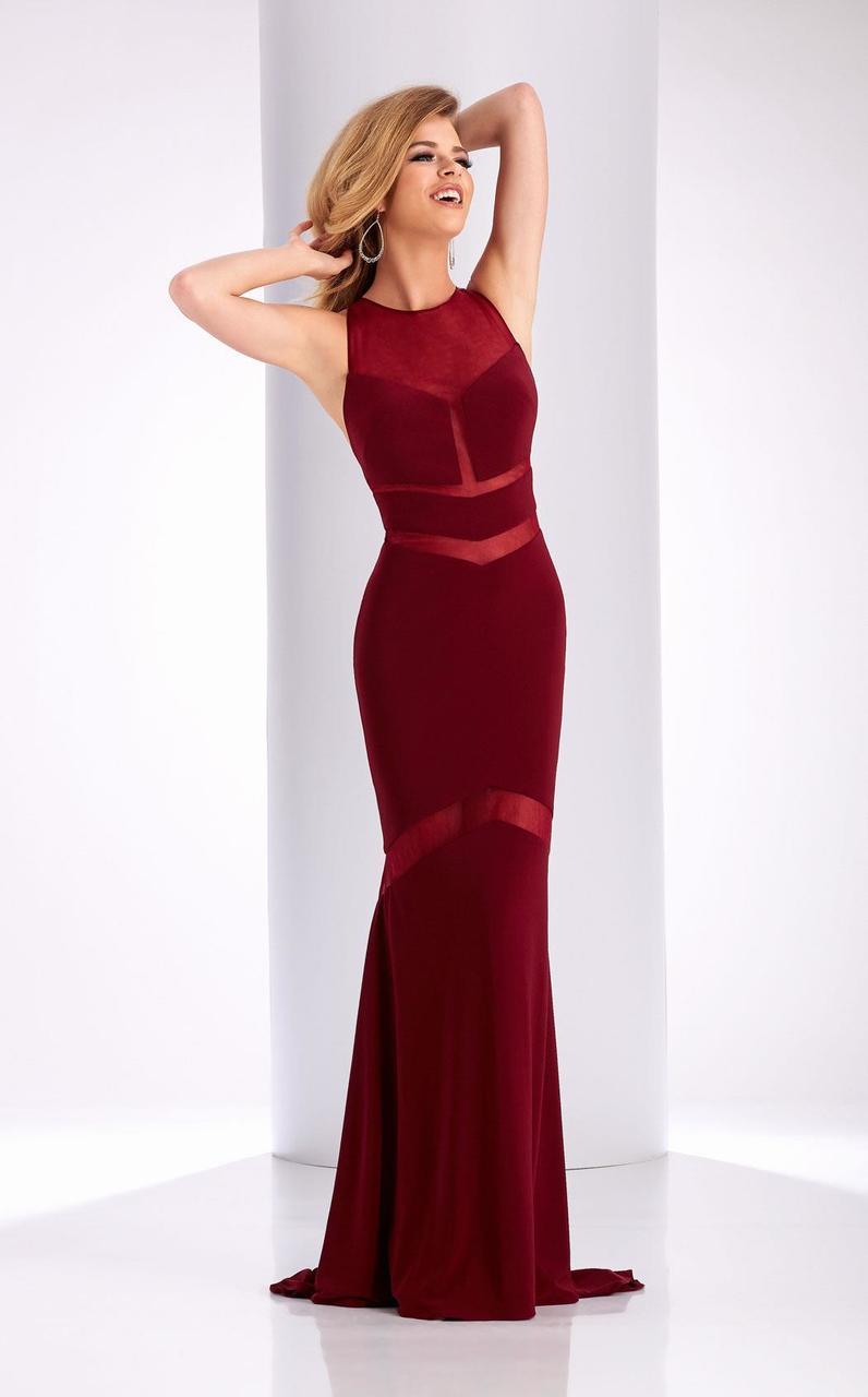 Clarisse - 3043 Chevron Panel Illusion Gown Special Occasion Dress