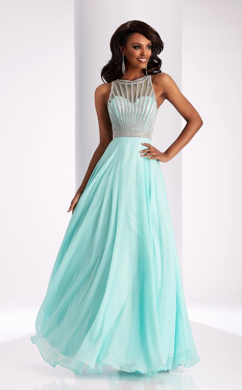 Clarisse - 3068 Radiating Stripe Illusion Gown Special Occasion Dress