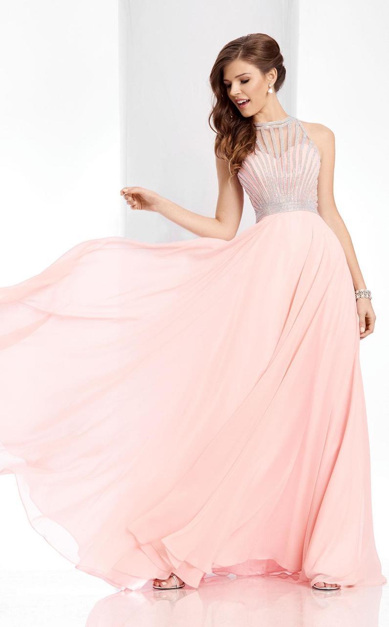 Clarisse - 3068 Radiating Stripe Illusion Gown Special Occasion Dress