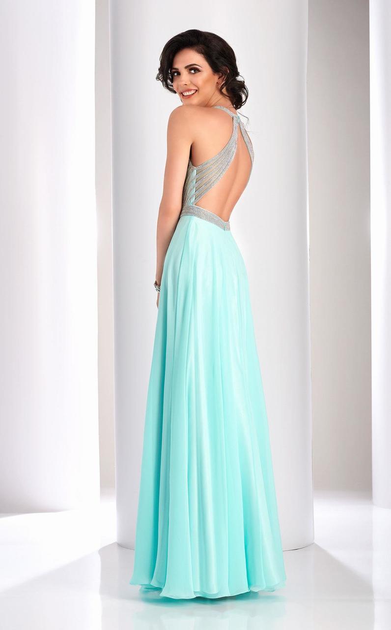 Clarisse - 3068 Radiating Stripe Illusion Gown Special Occasion Dress