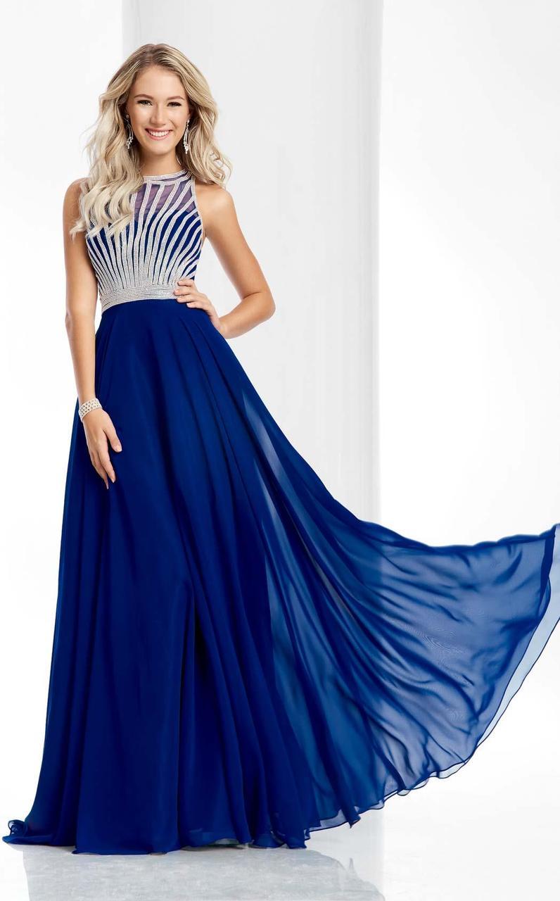 Clarisse - 3068 Radiating Stripe Illusion Gown Special Occasion Dress