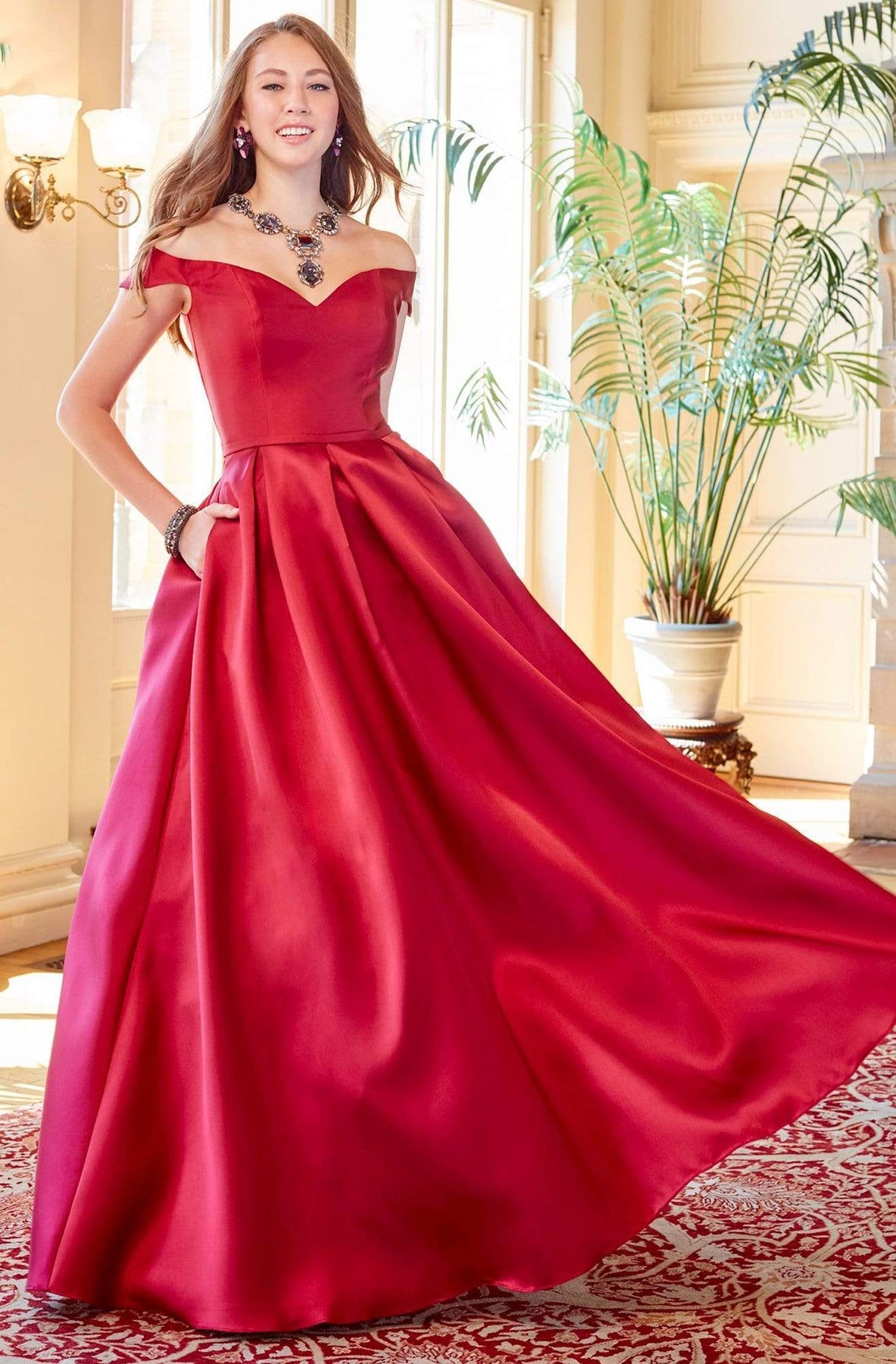 Clarisse - 3442 Off Shoulder Corset Mikado Ballgown Special Occasion Dress