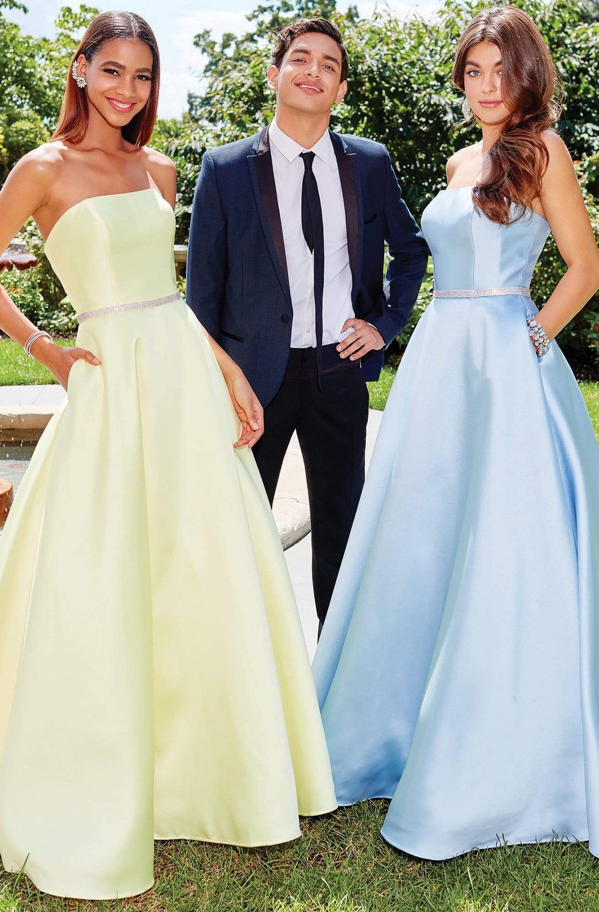 Clarisse - 3739 Strapless Embellished Belt Mikado Prom Gown Special Occasion Dress