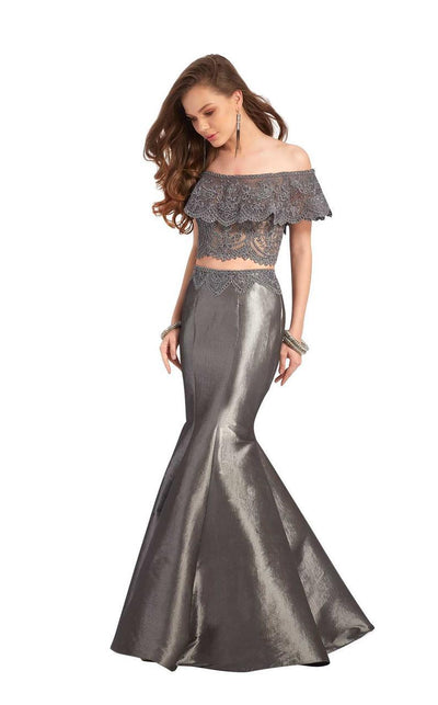 Clarisse - 4932 Scalloped Overlay Off-Shoulder Mermaid Gown Special Occasion Dress