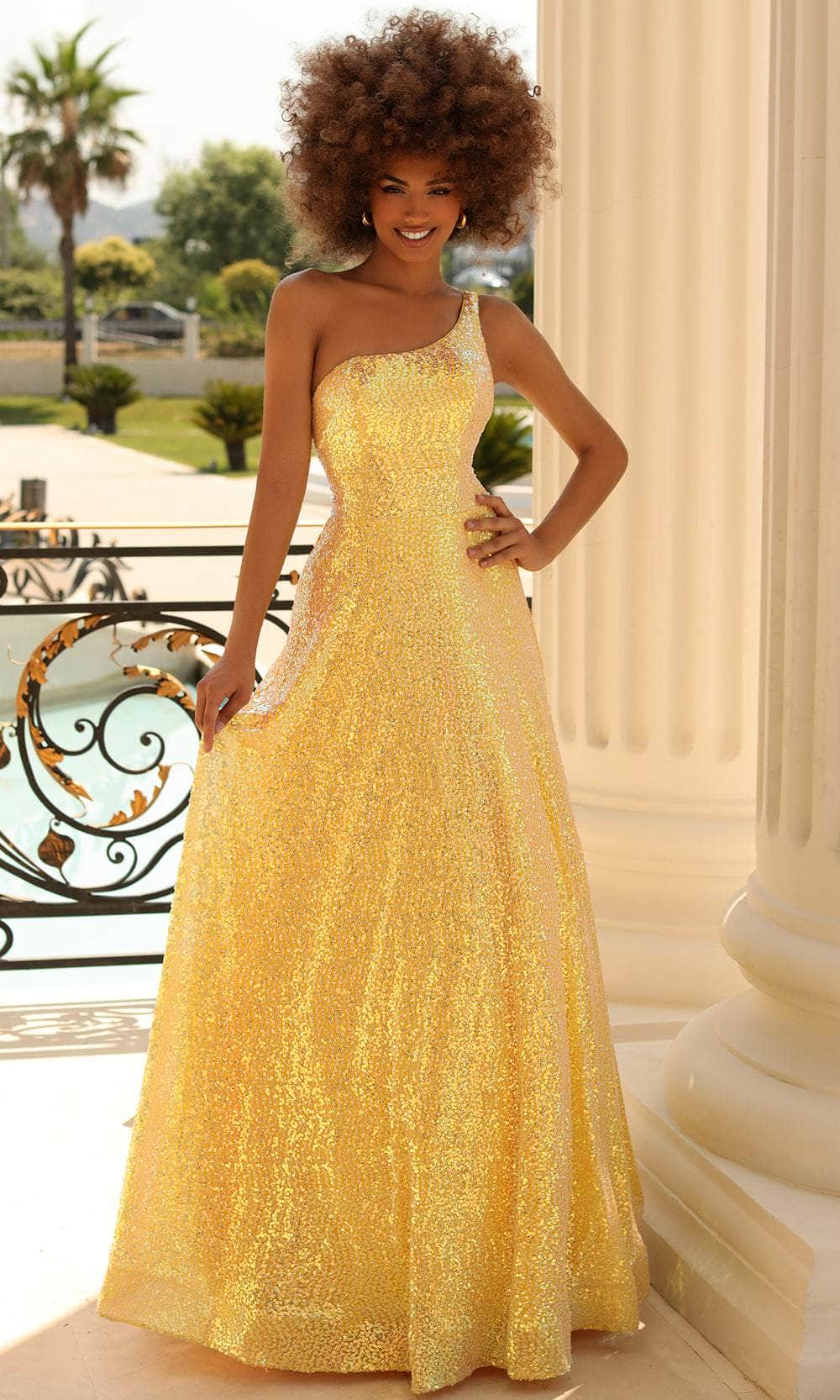 Clarisse 810563 - Long A-Line Dress - Sleeveless, Shiny, Sequins, Mid-Open Back, Back Zipper, Floor Length, Sweep Train, Flowy ADASA Clarisse 810563 - Long A-Line Dress - Sleeveless, Shiny, Sequins, Mid-Open Back, Back Zipper, Floor Length, Sweep Train, Flowy ADASA
