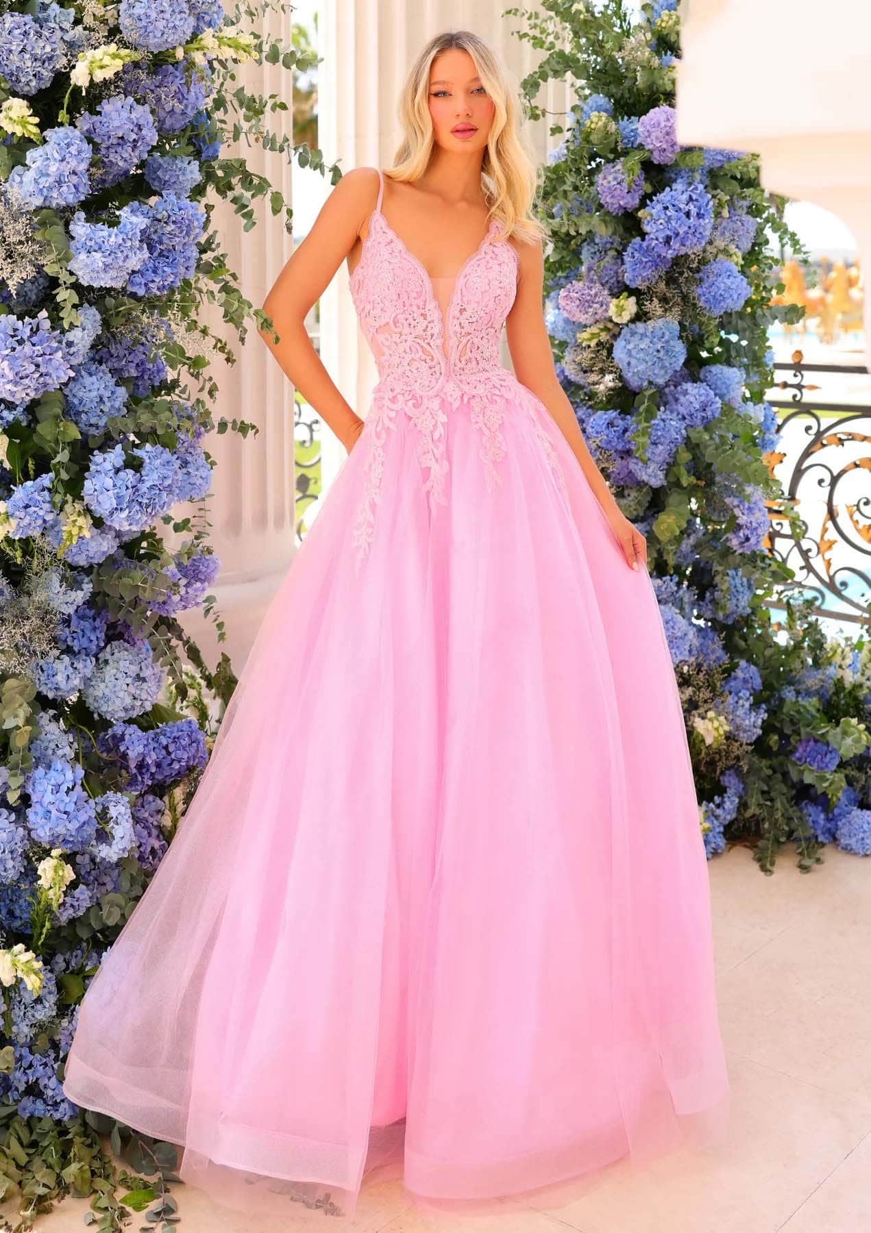 lace and beads pink dress LACE&BEADS CHARLOTTE PINK MAXI DRESS