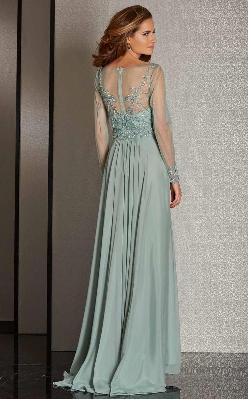 Clarisse - M6215 Bedazzled Sheer Bateau Dress Special Occasion Dress