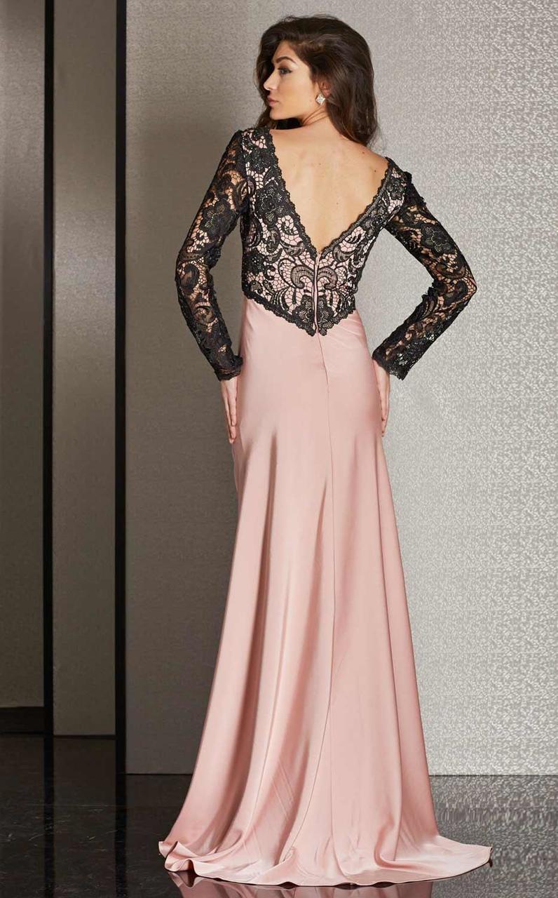 Clarisse - M6222 Lace Sleeved V-neck Dress Special Occasion Dress