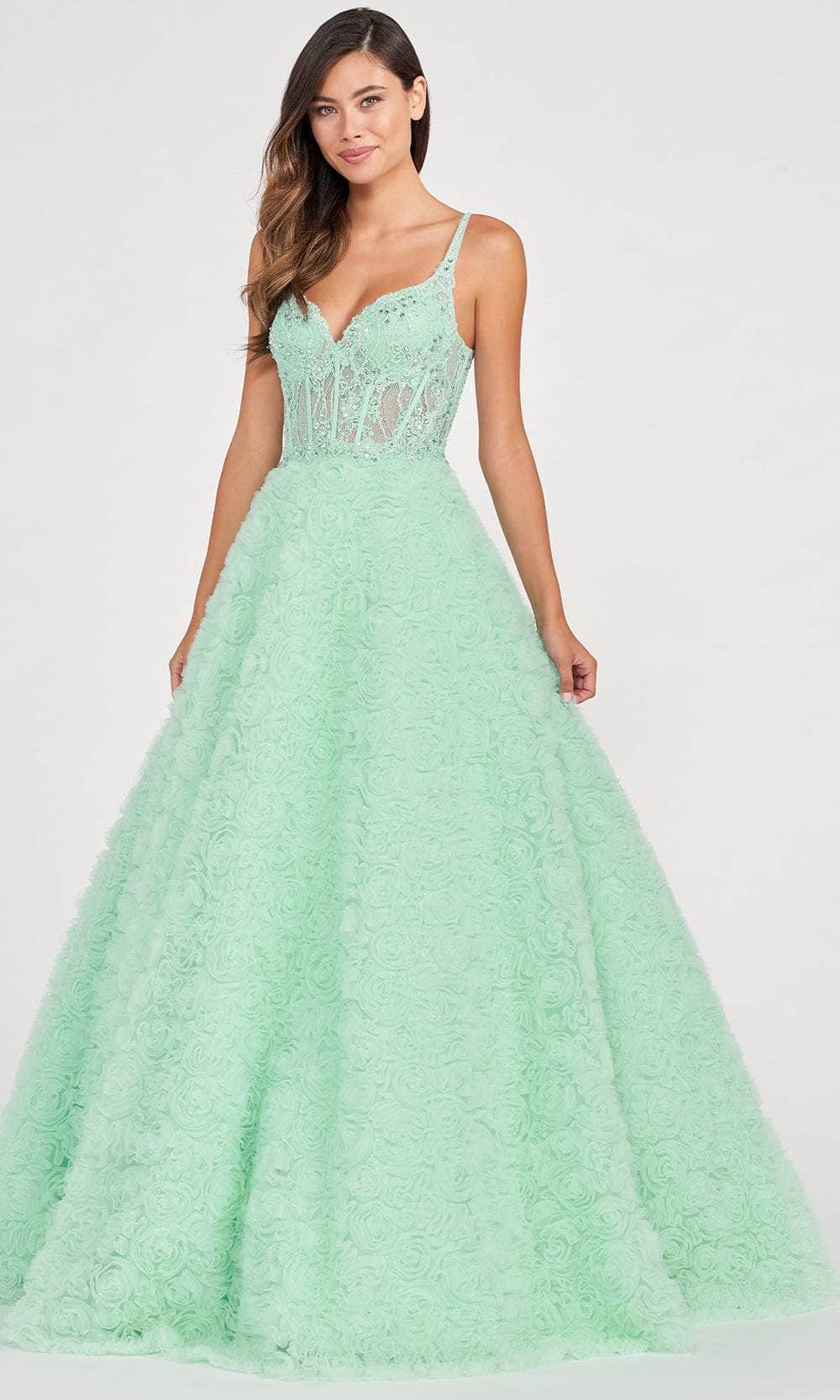 Colette By Daphne CL2000 - Sleeveless Corset Ballgown Ball Gowns 00 / Mint
