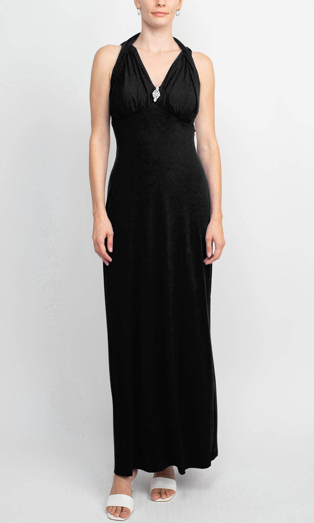 Connected Apparel T1312988M1 Cross Neck Evening Dress ADASA