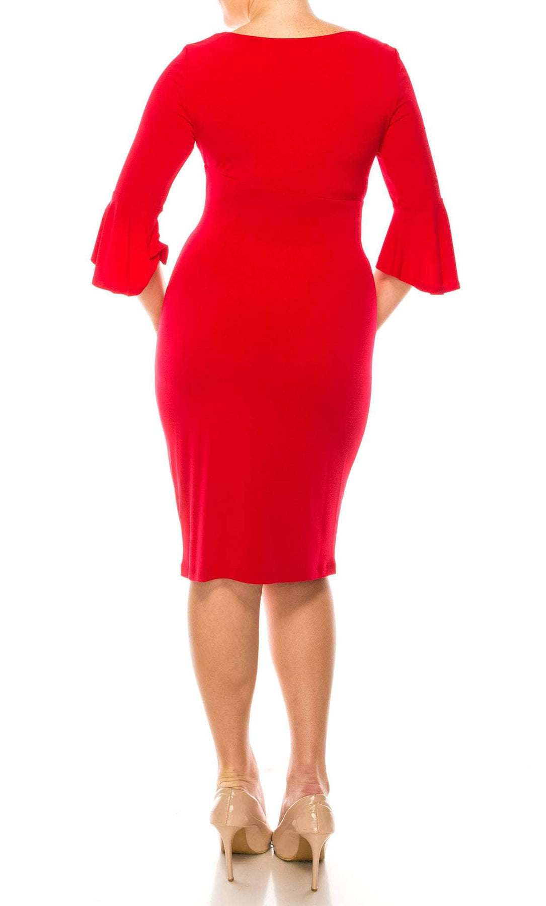 Connected Apparel T1317971 - Scoop Faux Wrap Cocktail Dress Special Occasion Dress