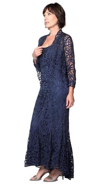 Soulmates - High-low dress and Jacket Set D9120 In Blue