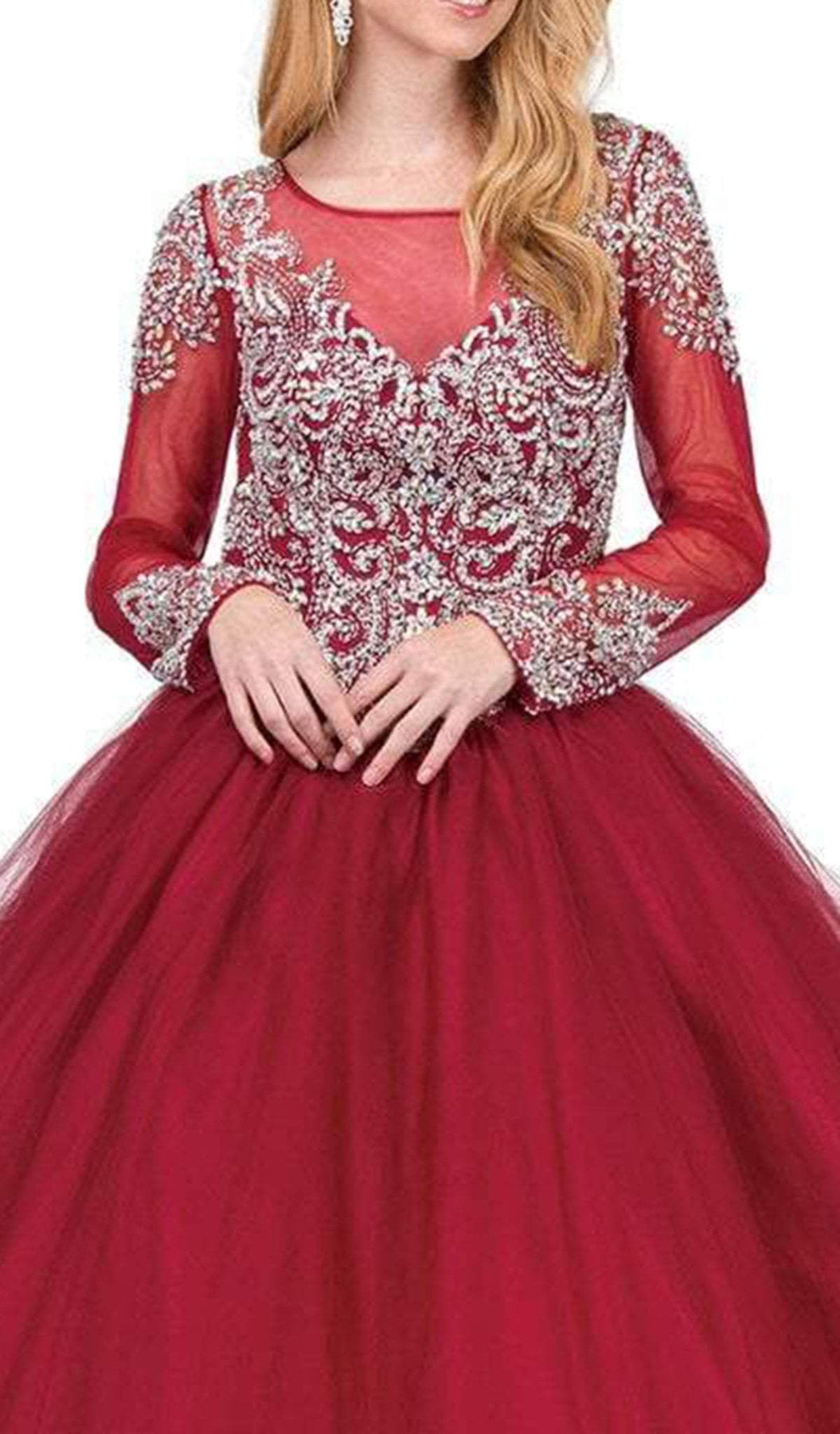 Dancing Queen - 1257 Teardrop Cutout Jewel Ornate Quinceanera Gown Special Occasion Dress