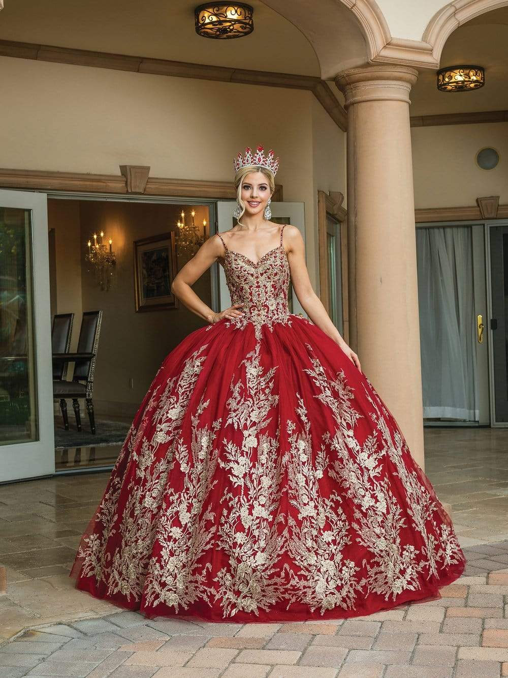 Dancing Queen - 1616 Embellished Royalty Inspired Ballgown Quinceanera Dresses
