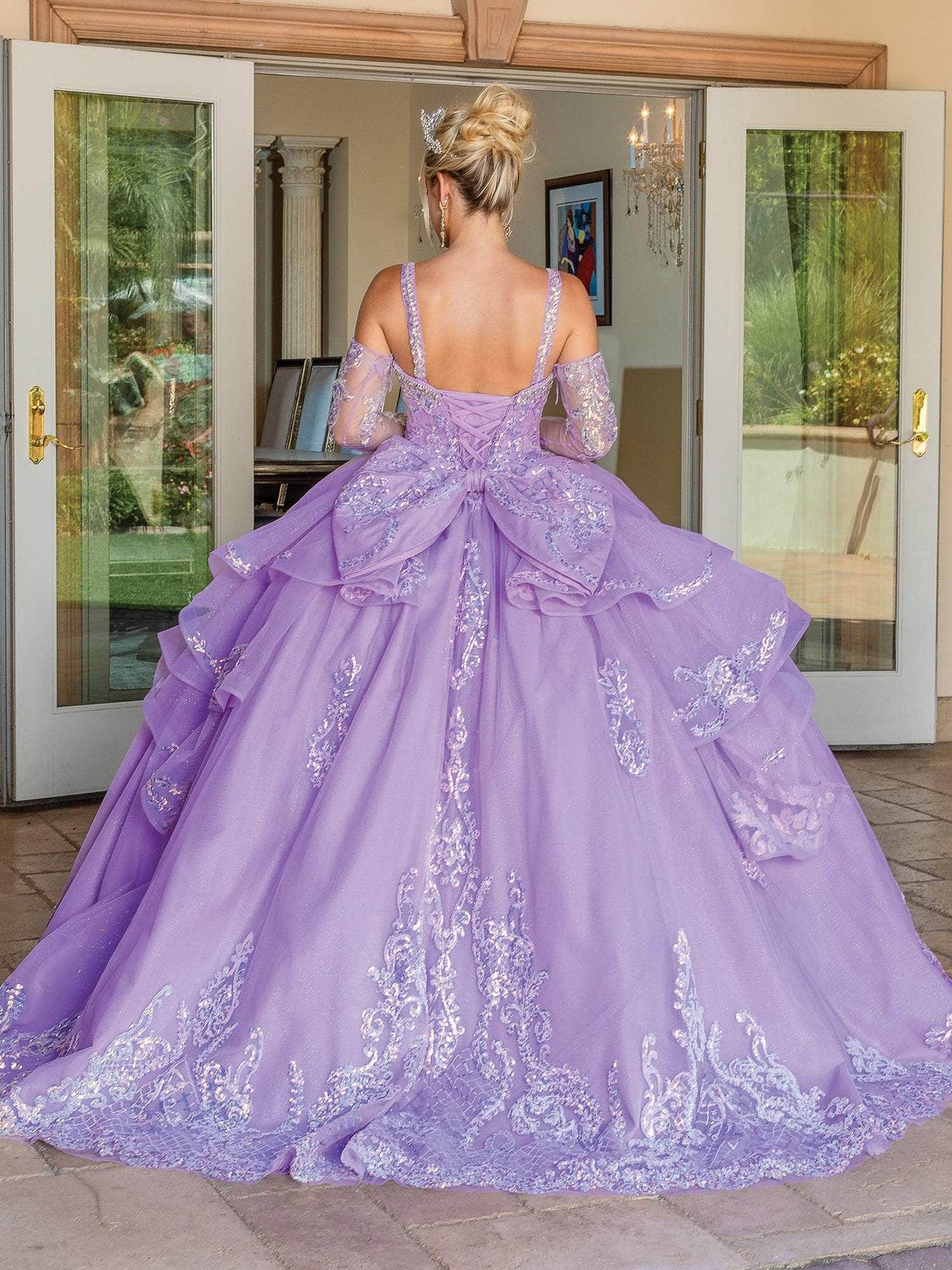 Dancing Queen 1671 - Bow Ornate Quinceanera Ballgown Special Occasion Dress