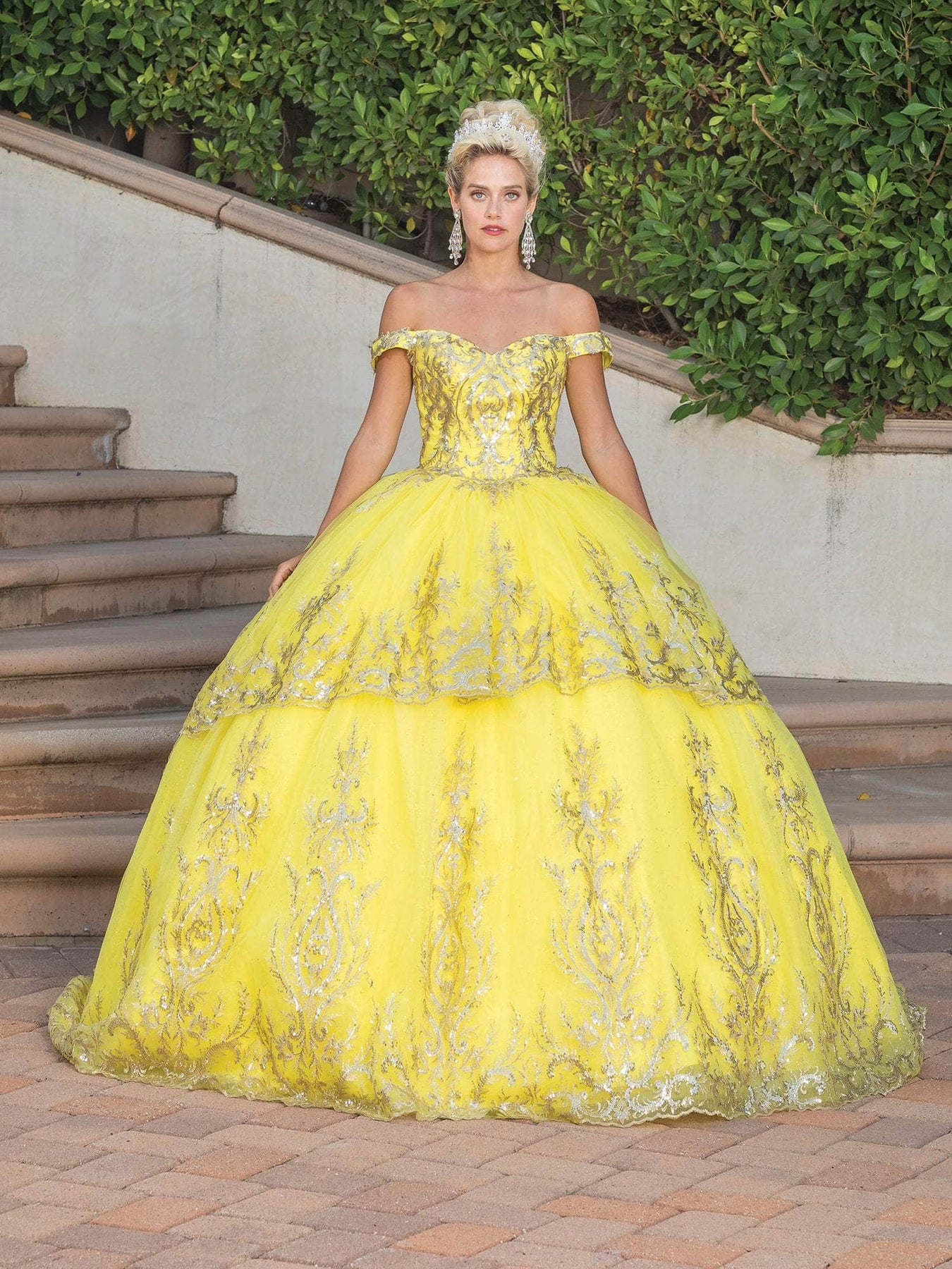 Dancing Queen 1729 - Lace-Up Back Off-Shoulder Ballgown Ball Gowns