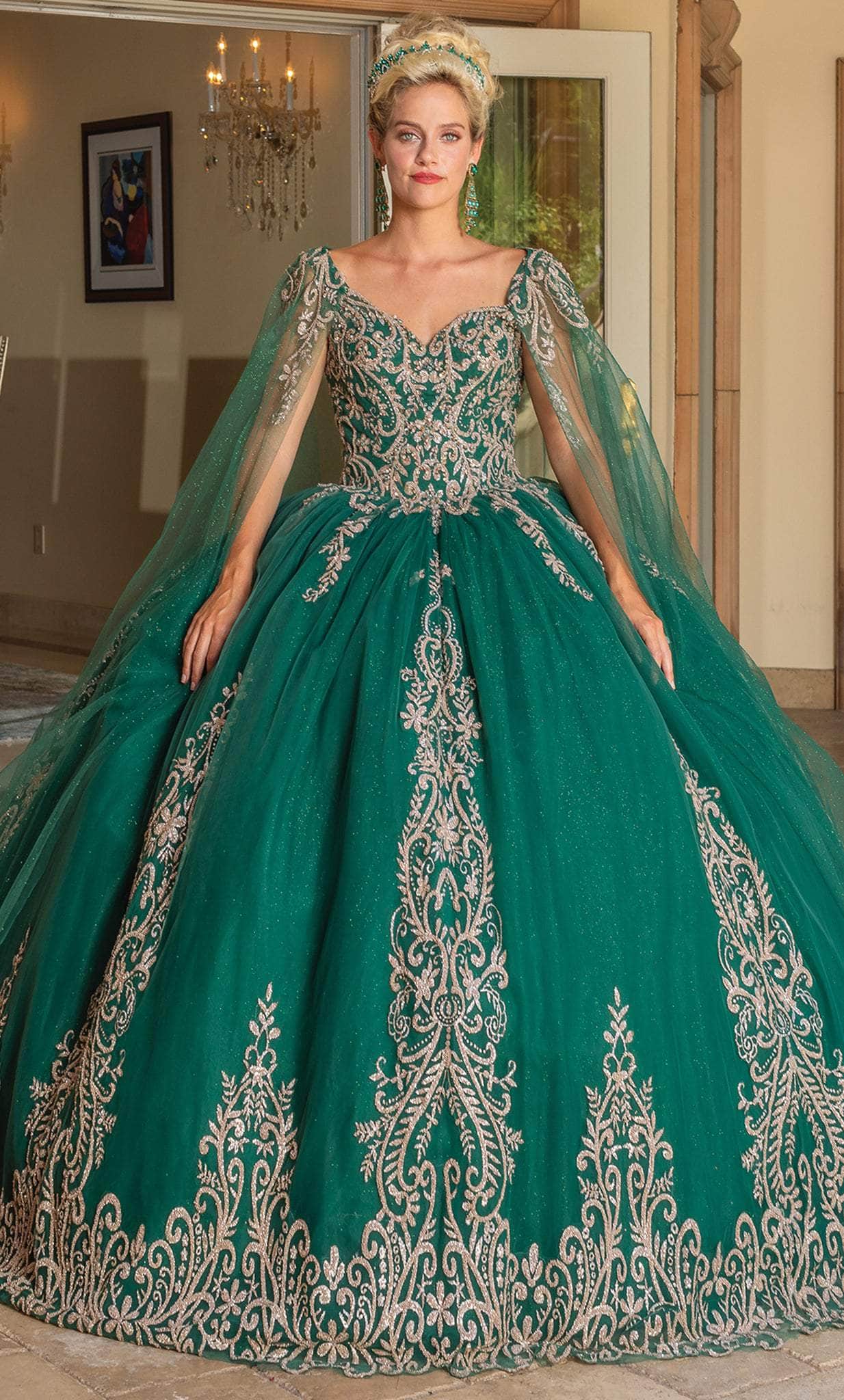 Dancing Queen 1743 Long Quinceanera Dress Red/Gold / 2XLarge Dancing Queen 1743 Long Quinceanera Dress Red/Gold / 2XLarge