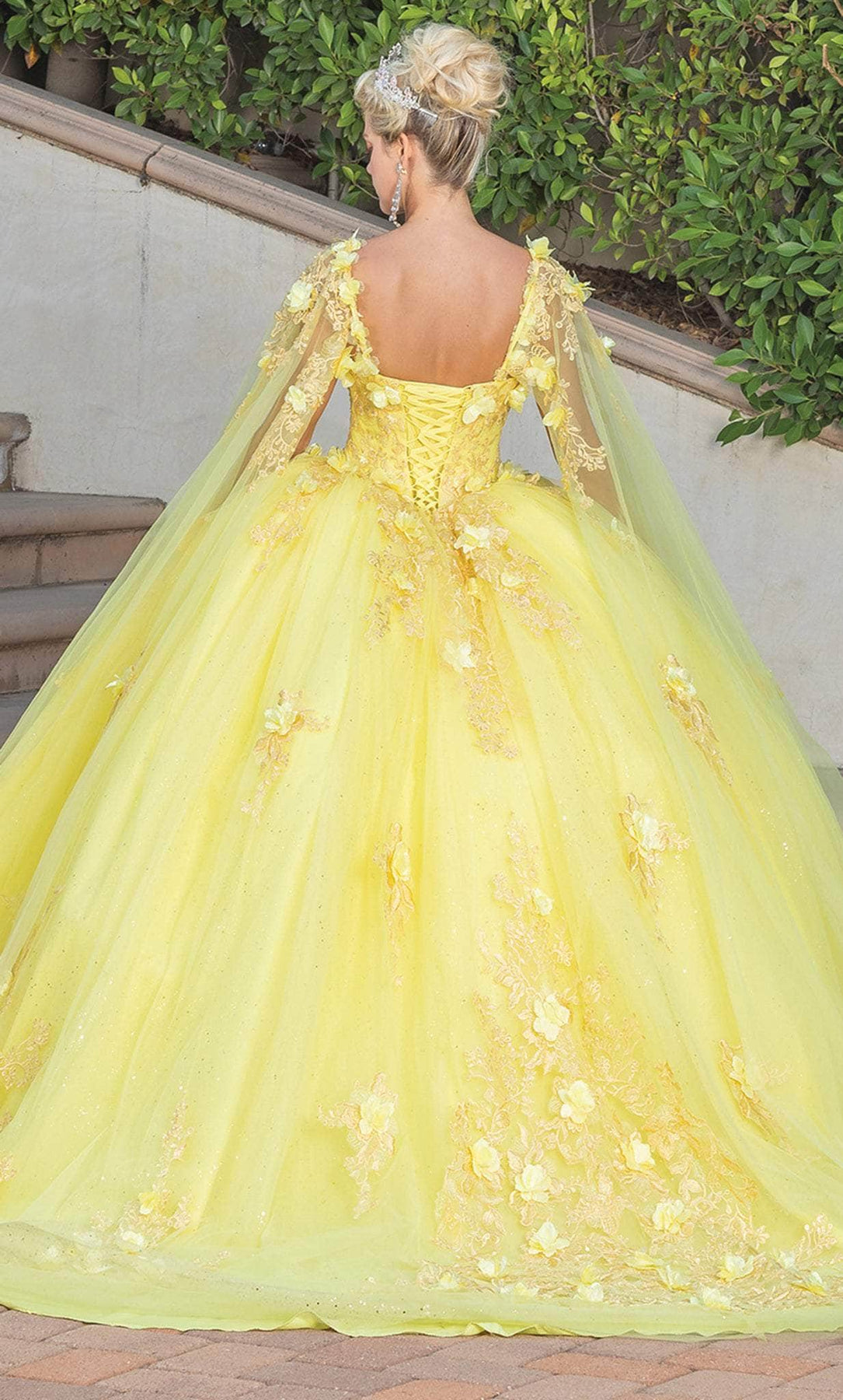 Dancing Queen 1745 - Floral Embroidered Sleeveless Ballgown Ball Gowns