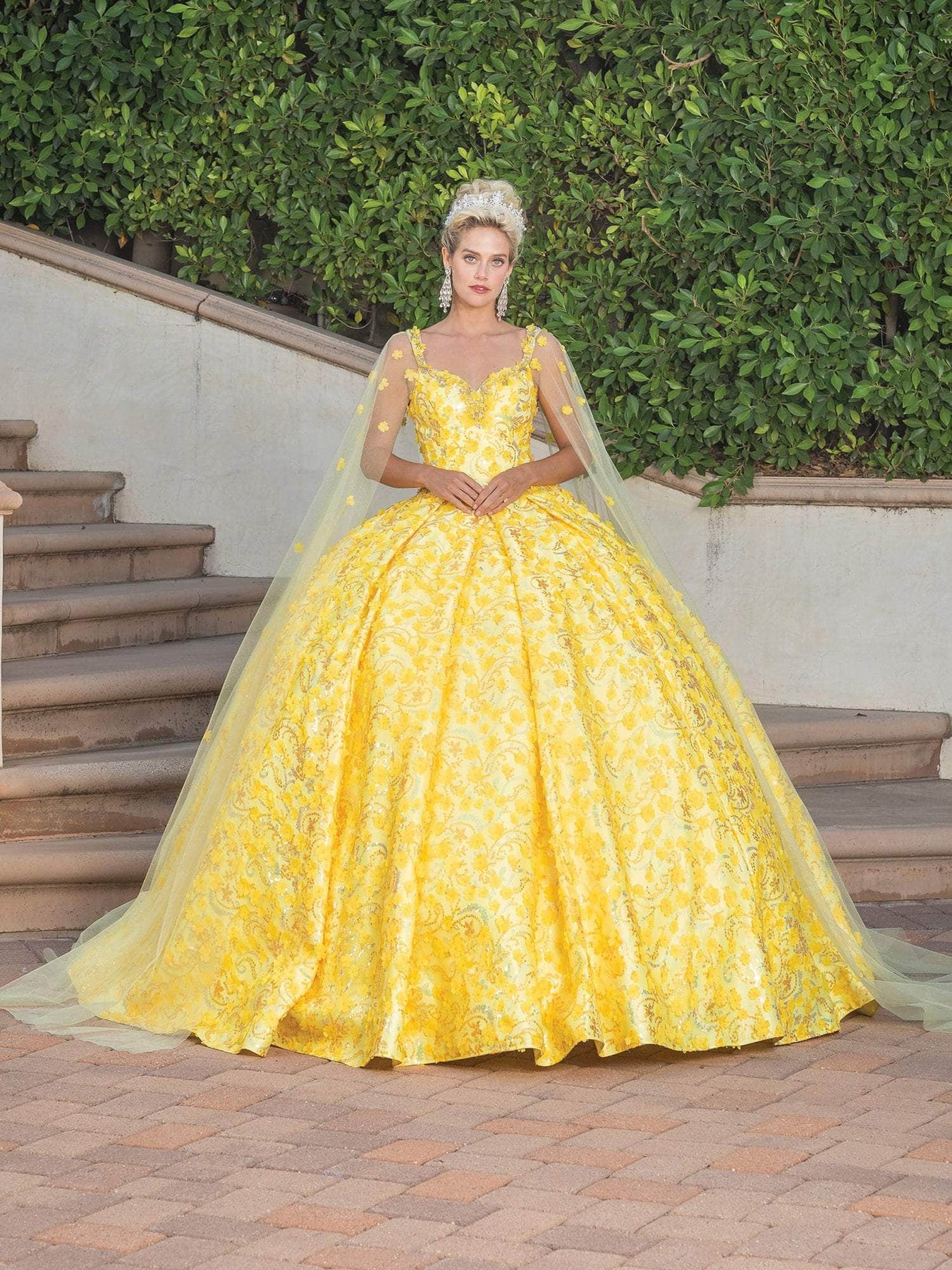 Dancing Queen 1750 - Sleeveless 3D Floral Embroidered Ballgown Ball Gowns