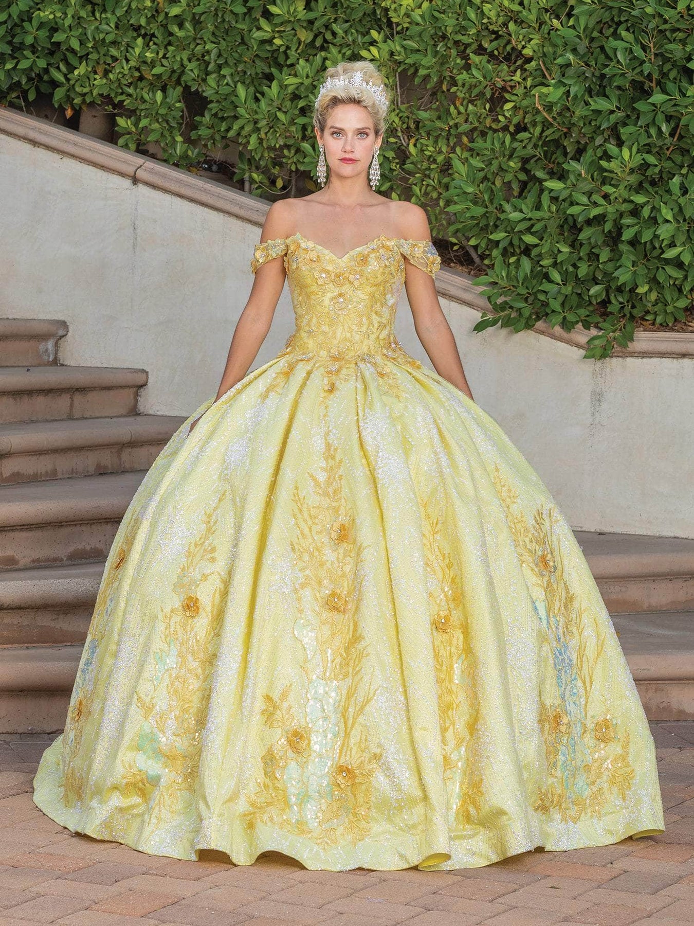 Dancing Queen 1772 - Off Shoulder Pleated Ballgown Special Occasion Dress