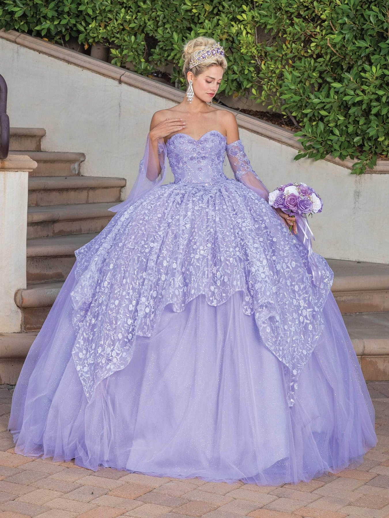 Dancing Queen 1773 - Bell Sleeve Quinceanera Ballgown Special Occasion Dress