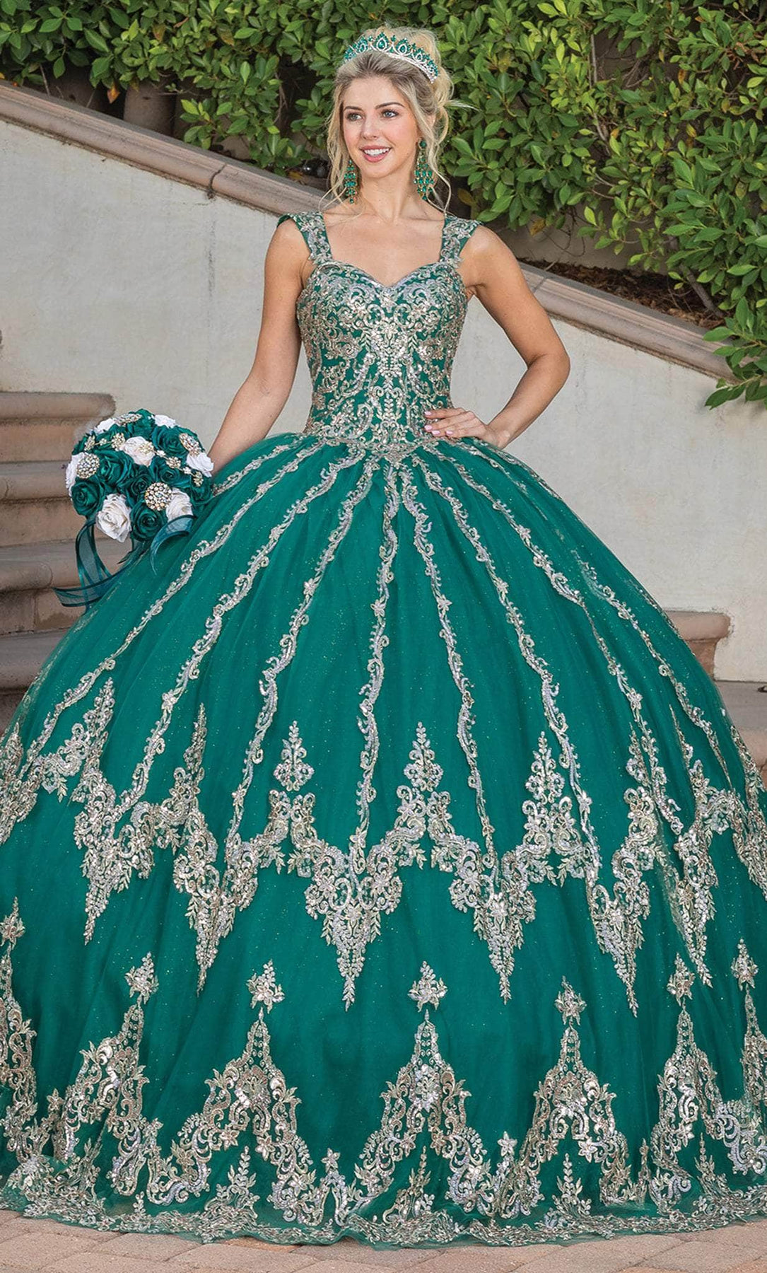 Dancing Queen 1779 - Sleeveless Sweetheart Neck Ballgown Quinceanera Dresses XS / Hunter Green