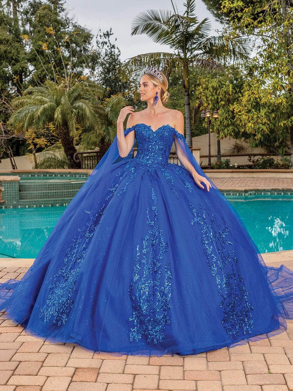 Dancing Queen 1822 - Long Cape Sweetheart Ballgown Special Occasion Dress