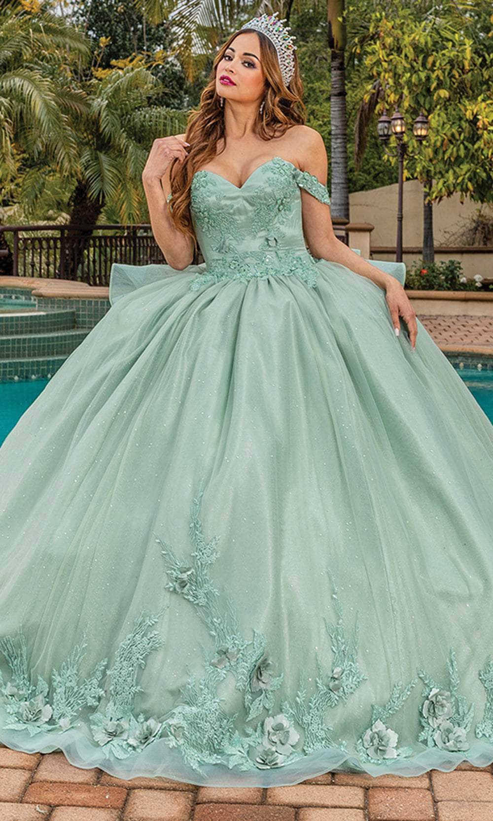 Dancing Queen 1833 Long Quinceanera Dress Sage / 2XLarge Dancing Queen 1833 Long Quinceanera Dress Sage / 2XLarge