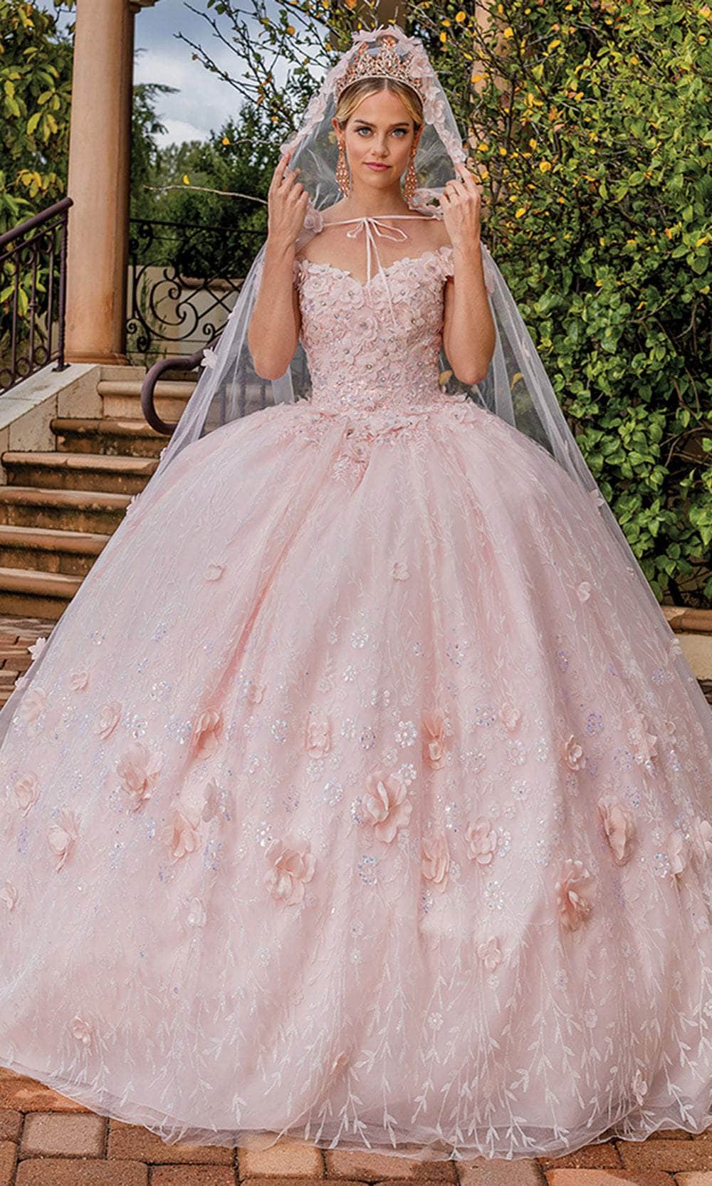 Dancing Queen 1842 Long Quinceanera Dress Light Blush / XLarge Dancing Queen 1842 Long Quinceanera Dress Light Blush / XLarge