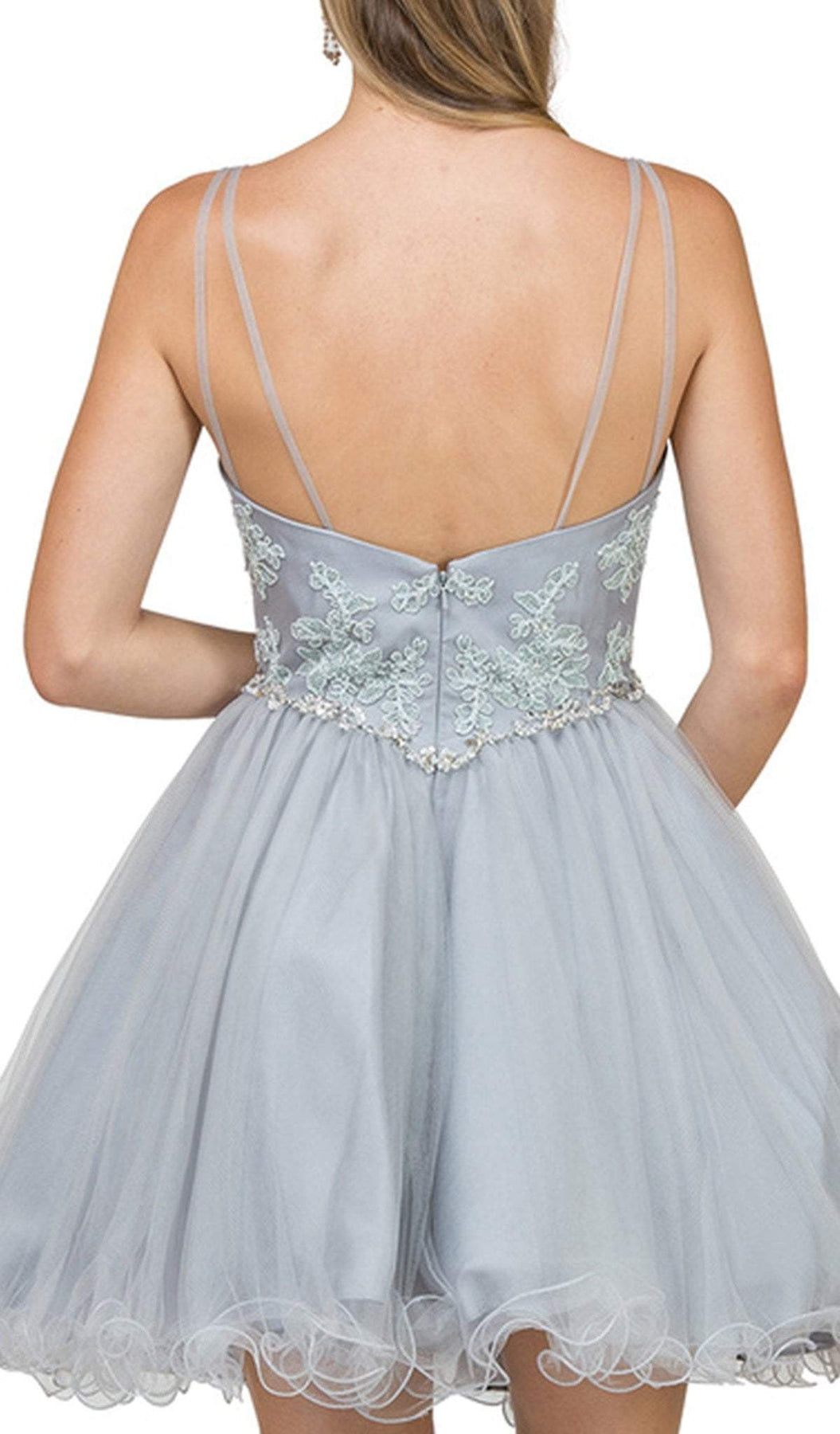 Dancing Queen - 2004 Beaded Floral Lace Tulle Cocktail Dress Special Occasion Dress