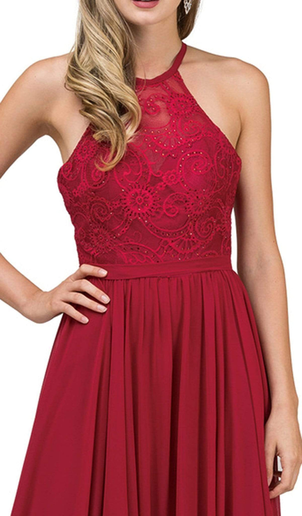 Dancing Queen - 2009 Sheer Halter Pleated A Line Evening Dress Prom Dresses