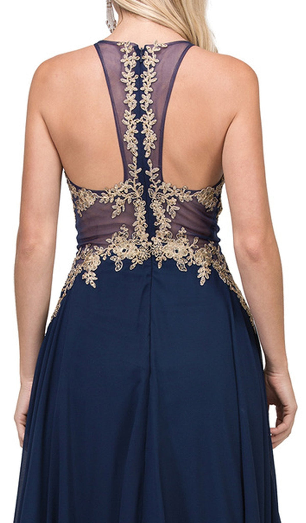 Dancing Queen - 2297 Sheer Embroidered Pleated Prom Dress Special Occasion Dress