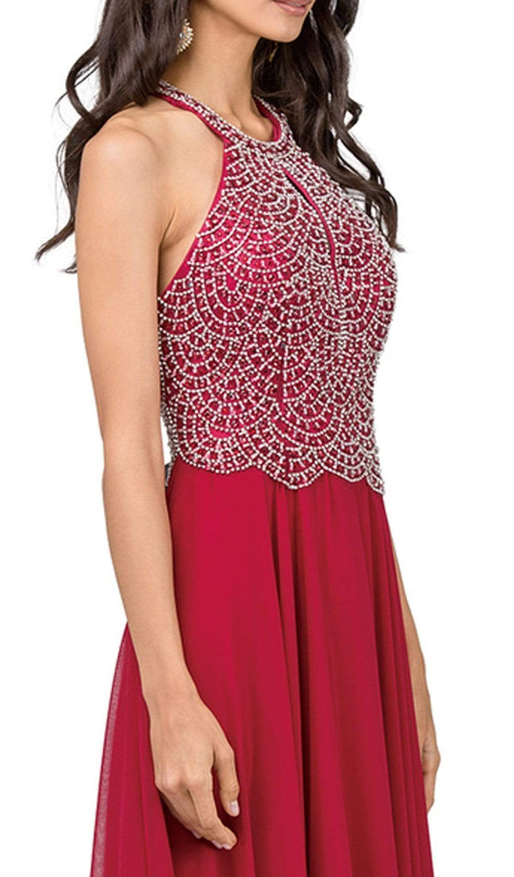 Dancing Queen - 2402 Bead Embellished Halter Evening Dress Evening Dresses