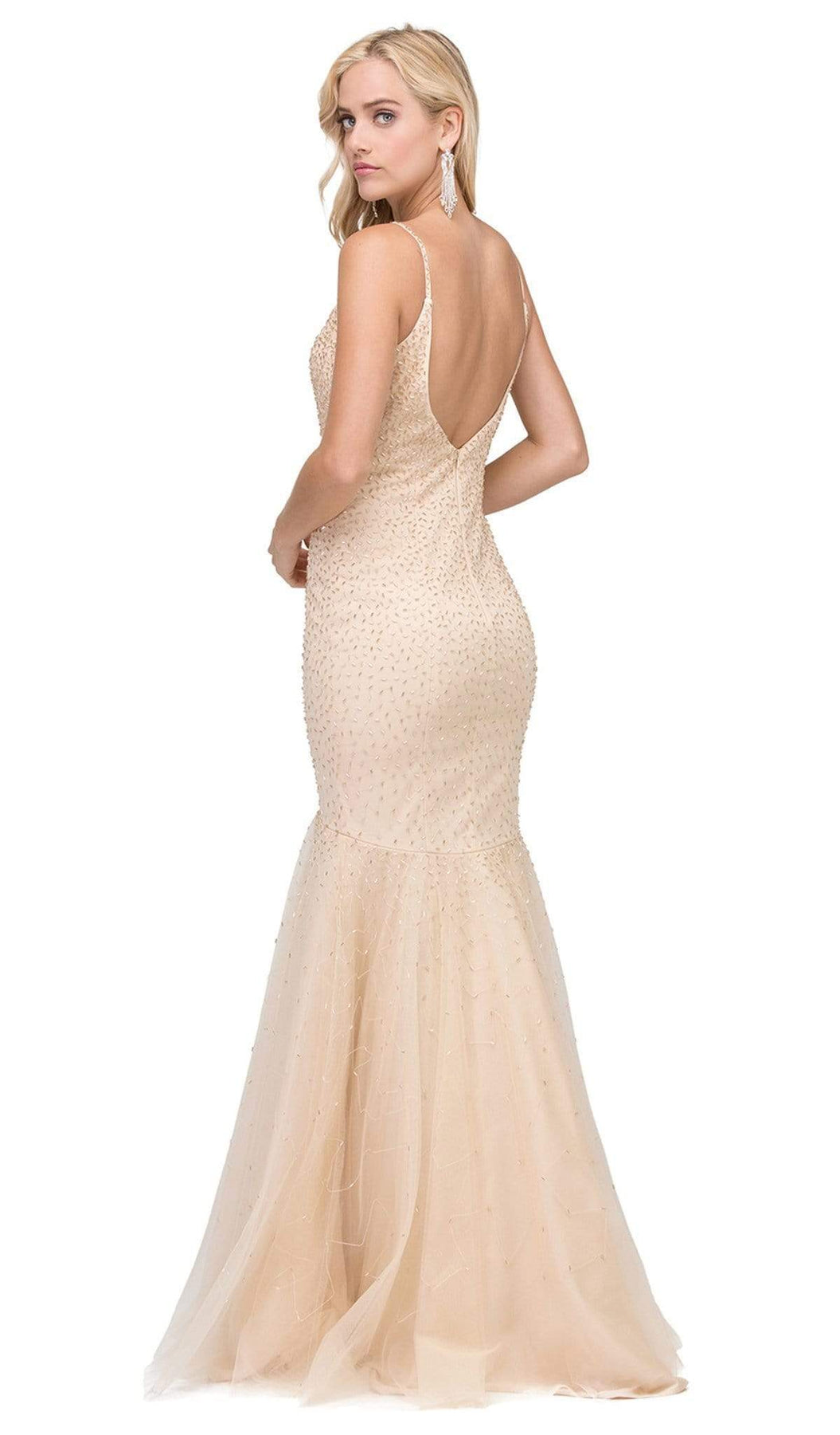 Dancing Queen - 2437 Sequined Fitted Mermaid Prom Gown Prom Dresses