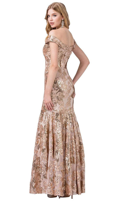 Dancing Queen - 2481 Sequined Off-Shoulder Trumpet Gown Special Occasion Dress