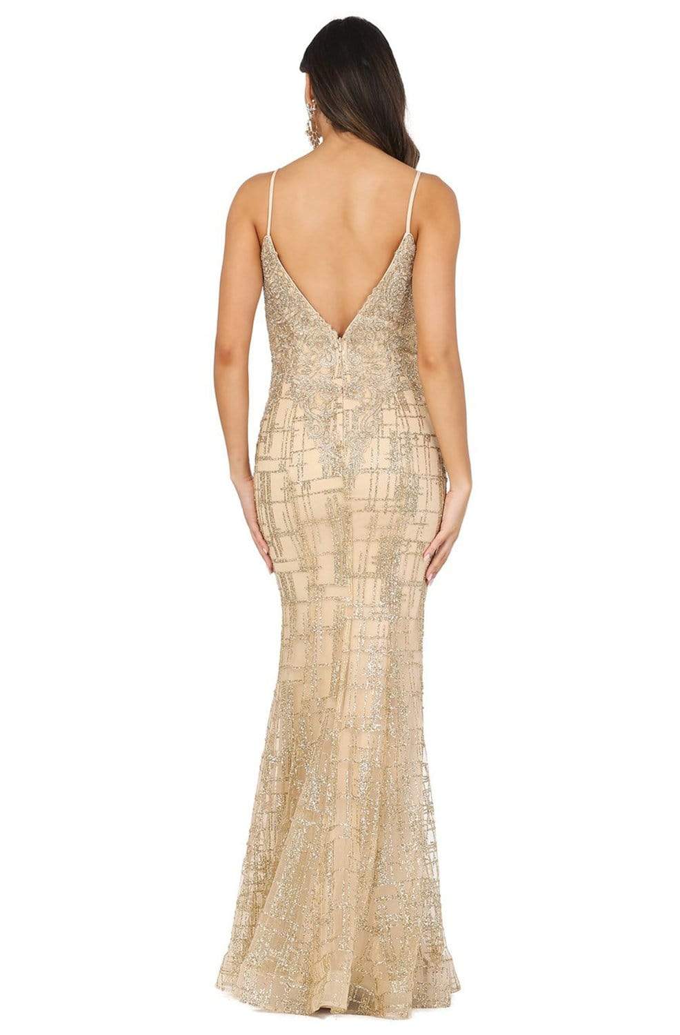 Dancing Queen - 2910 Appliqued Bodice Glitter Accented Mermaid Gown Prom Dresses