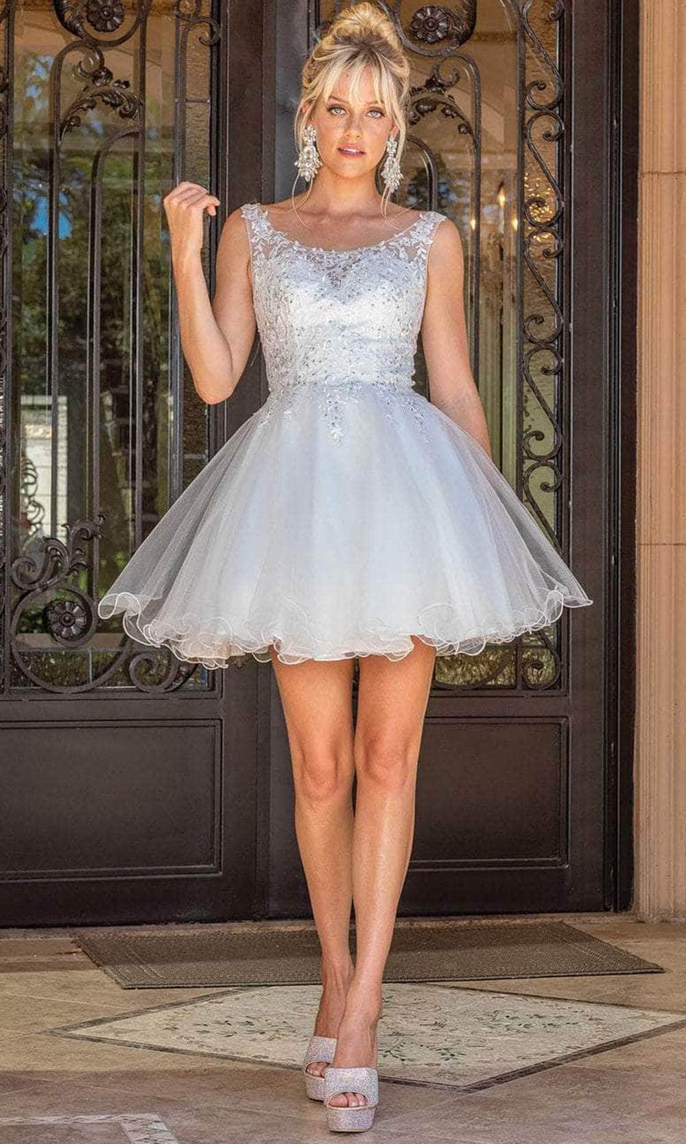 Dancing Queen 3304 - Embroidered Scoop A-Line Cocktail Dress Special Occasion Dress