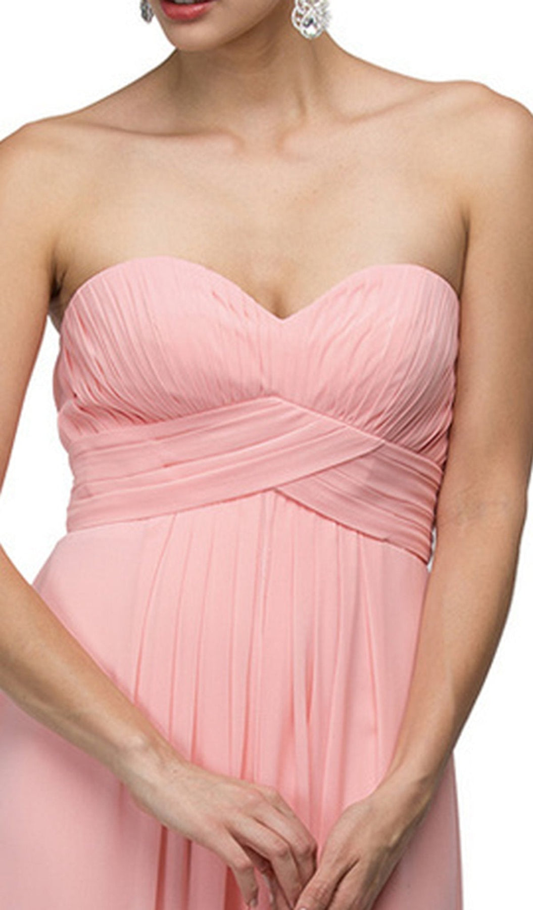 Dancing Queen - 8658 Strapless Chiffon Empire Long Prom Dress Special Occasion Dress