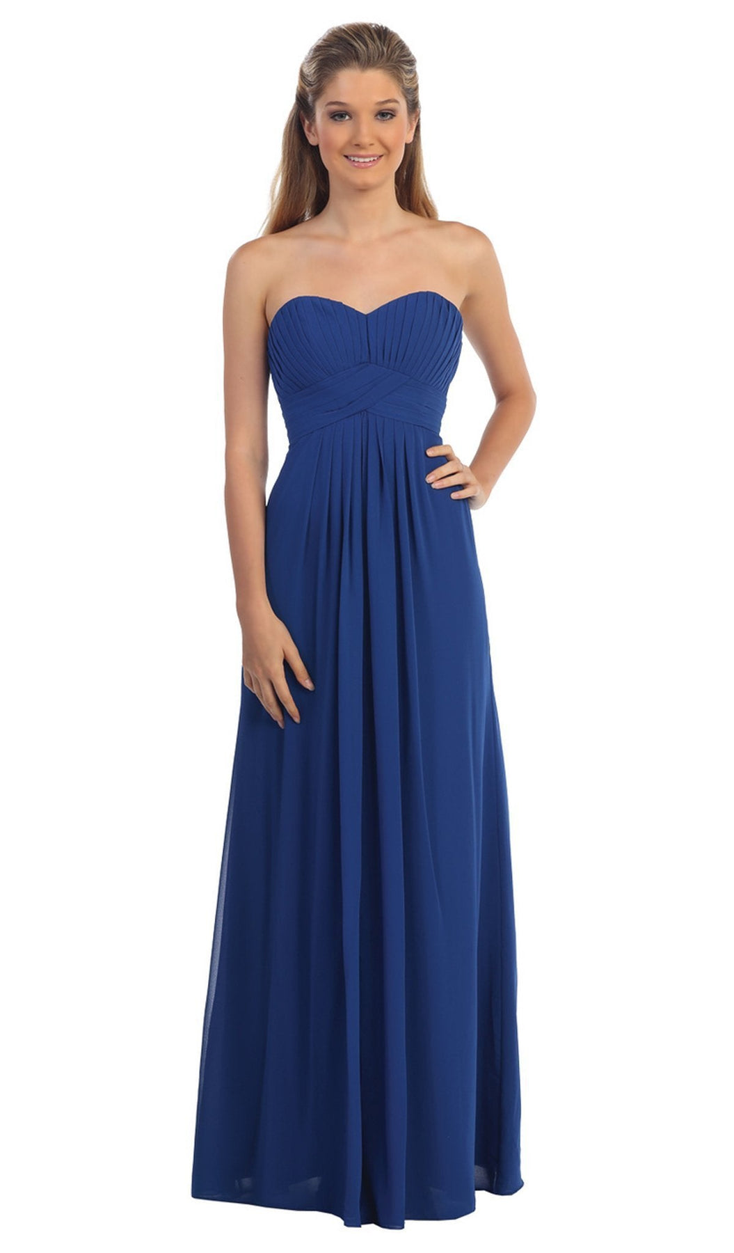Dancing Queen - 8658 Strapless Chiffon Empire Long Prom Dress Special Occasion Dress
