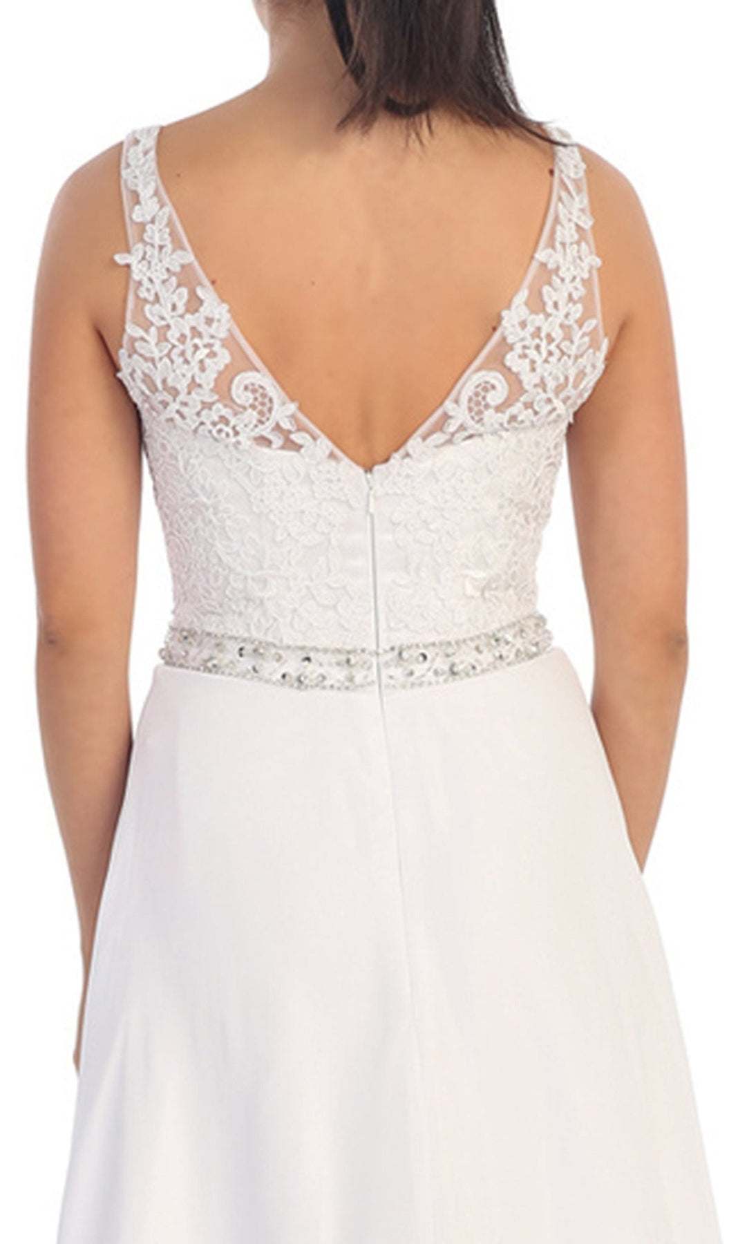 Dancing Queen - 9176 V-neck Lace Evening Gown Evening Dresses