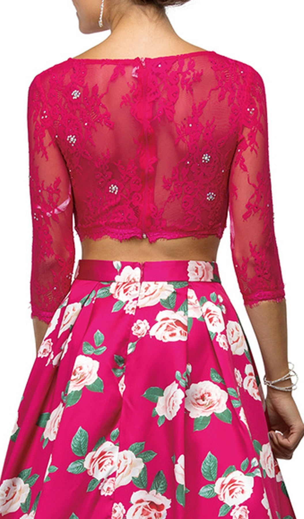 Dancing Queen - 9452 Embellished Two Piece  Floral Print Prom Dress Special Occasion Dress
