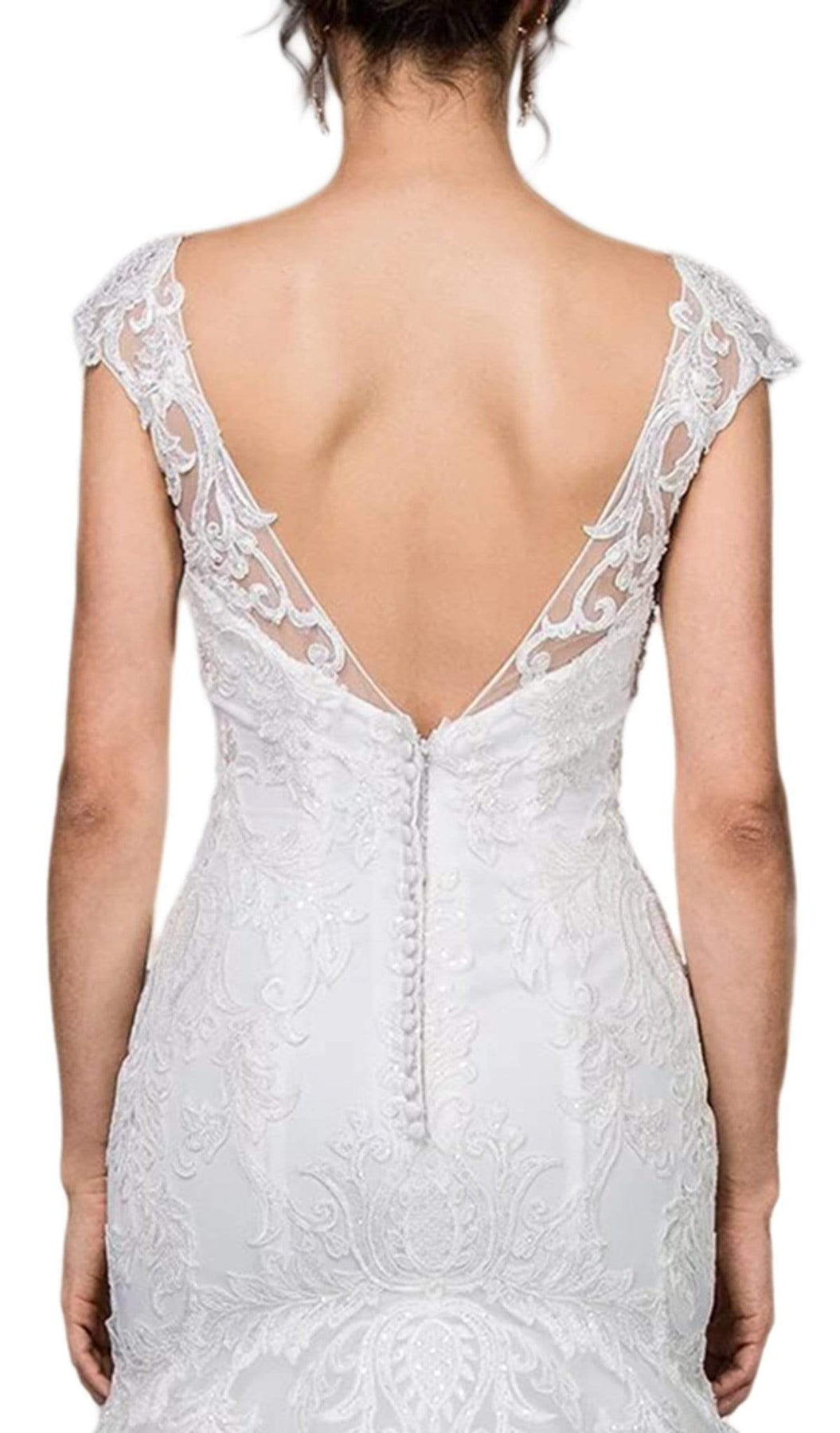 Dancing Queen Bridal - 58 Lace Applique Bateau Trumpet Gown Wedding Dresses