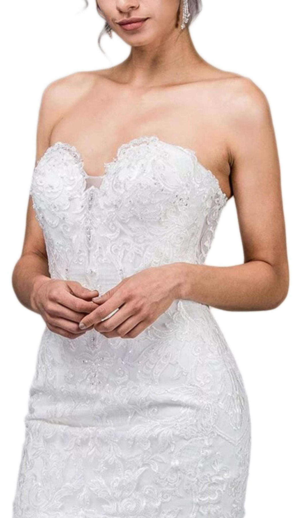 Dancing Queen Bridal - 69 Lace Deep Sweetheart Mermaid Gown Special Occasion Dress