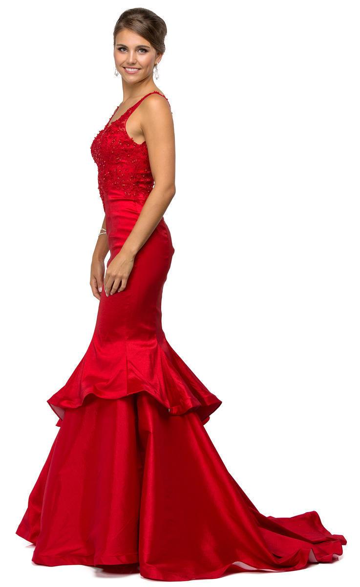 Dancing Queen Bridal - 9457 V-Neck Mermaid Formal Dress Wedding Dresses